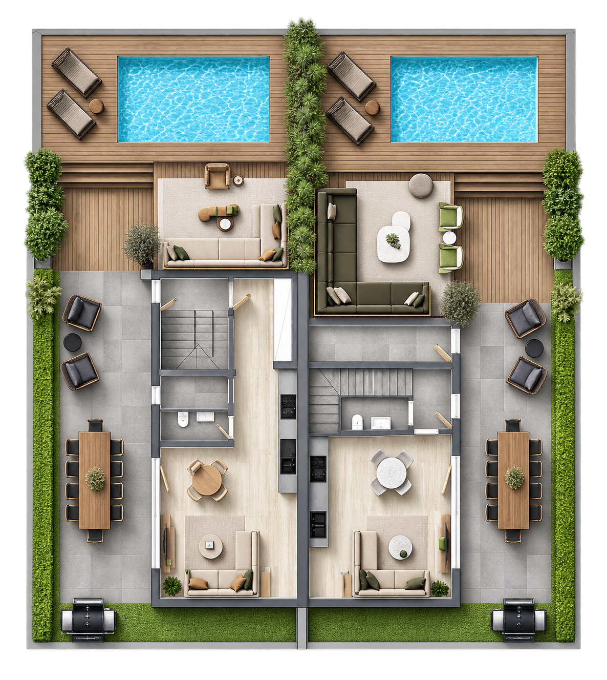 Villa Evia — Terasa stanova 2 i 3